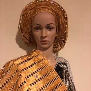 Ready to wear Auto Gele Hat and Scarf